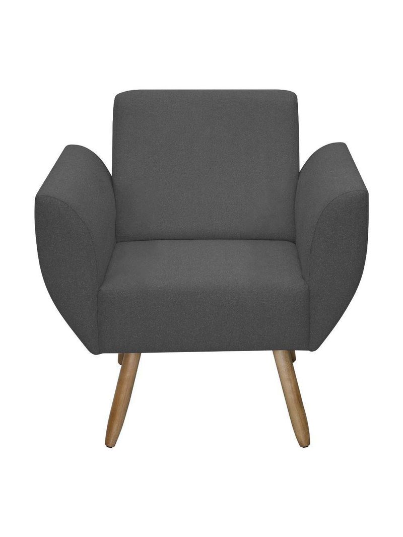Poltrona Jolly Decorativa Em Tecido Boucle Com 1 Assento Chumbo