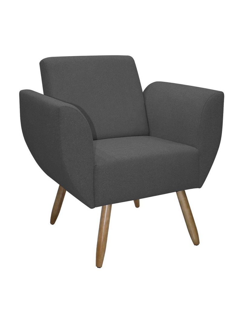 Poltrona Jolly Decorativa Em Tecido Boucle Com 1 Assento Chumbo