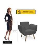 Poltrona Jolly Decorativa Em Tecido Boucle Com 1 Assento Chumbo