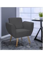 Poltrona Jolly Decorativa Em Tecido Boucle Com 1 Assento Chumbo