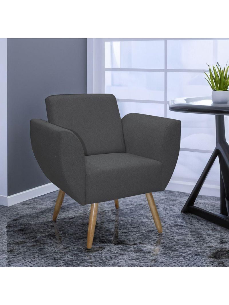 Poltrona Jolly Decorativa Em Tecido Boucle Com 1 Assento Chumbo