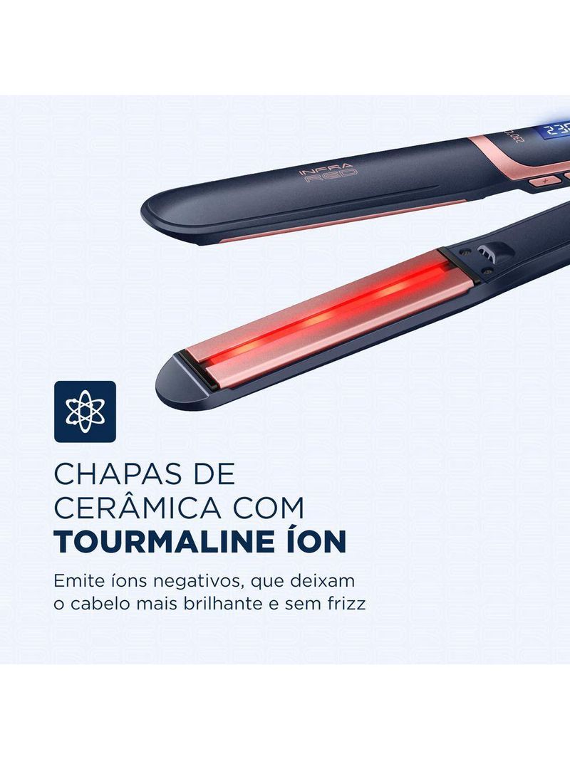 Prancha Alisadora Infrared Mondial Azul Bivolt