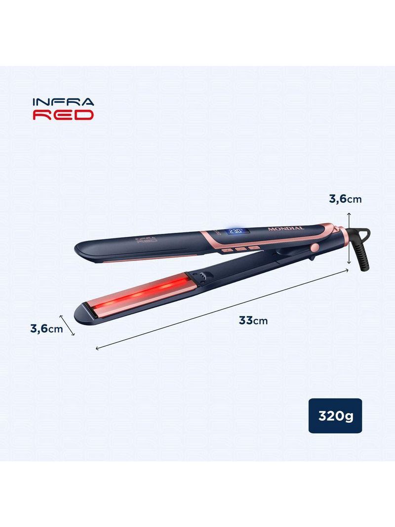 Prancha Alisadora Infrared Mondial Azul Bivolt