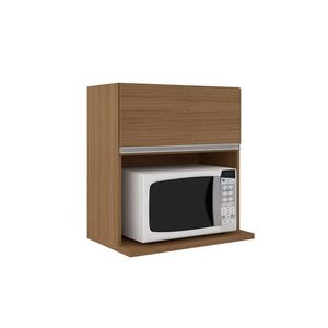 Armário Suspenso Com Nicho Para Microondas 1 Porta Evidence Poliman Móveis - Carvalho