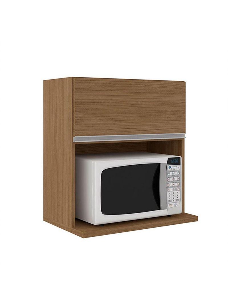 Armário Suspenso Com Nicho Para Microondas 1 Porta Evidence Poliman Móveis - Carvalho