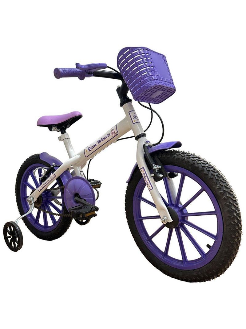 Bicicleta Bike Infantil Aro 16 Ravok Com Rodinhas 3 A 7 Anos Roxo