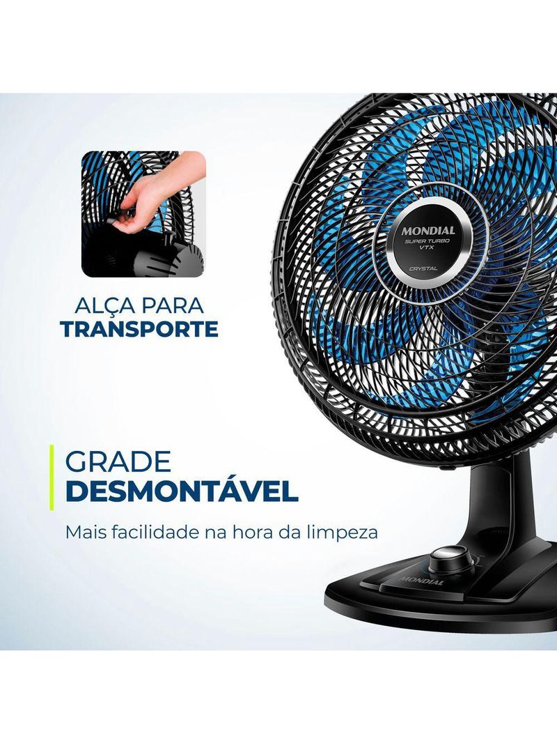 Ventilador Mesa Super Turbo 8 Pás Mondial Vtx-40-crystal