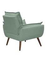 Poltrona Opala Decorativa Conforto Tecido Boucle Pé Trapézio Verde