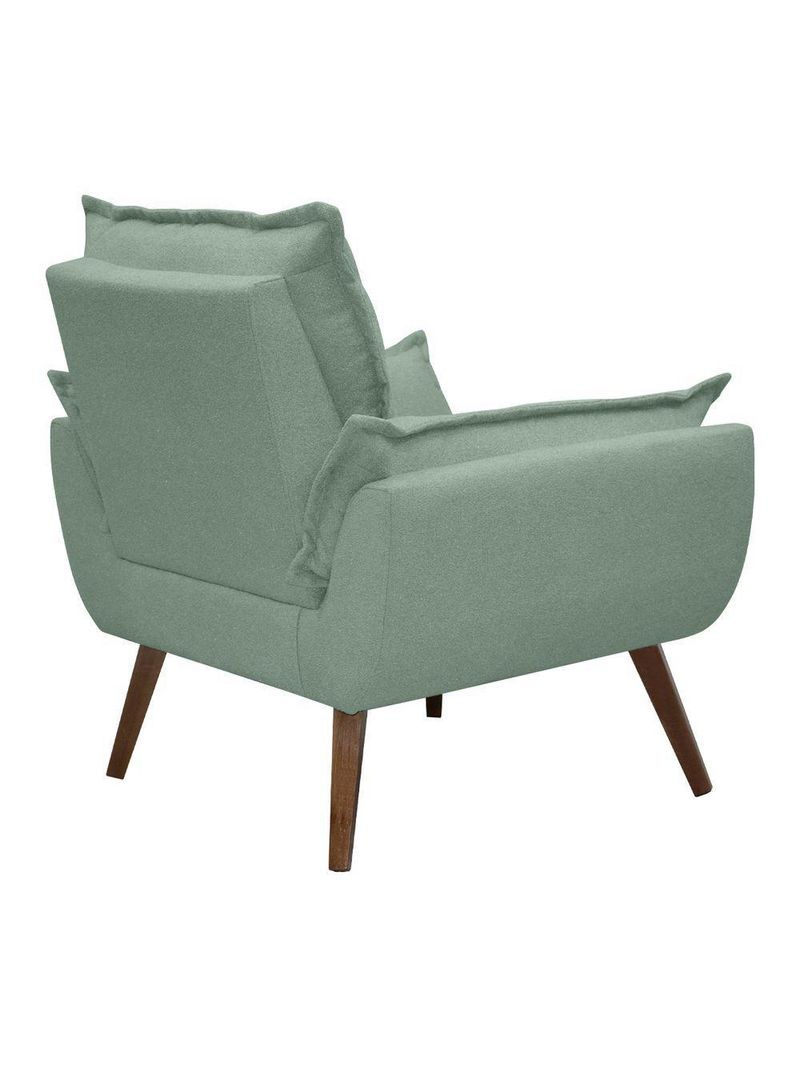 Poltrona Opala Decorativa Conforto Tecido Boucle Pé Trapézio Verde