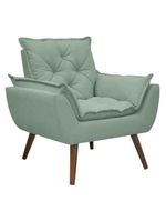 Poltrona Opala Decorativa Conforto Tecido Boucle Pé Trapézio Verde