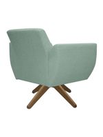 Poltrona Jolly Decorativa Com Base Madeira Em Tecido Boucle Verde