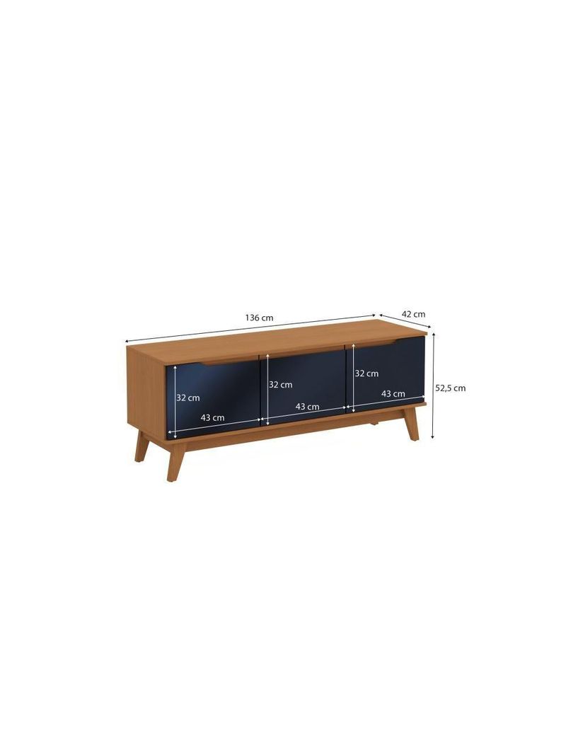 Rack Kappesberg 3 Portas Canela/azul 136cm