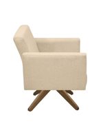 Poltrona Jade Aconchego Decor Tecido Boucle Base Giratória Areia