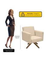 Poltrona Jade Aconchego Decor Tecido Boucle Base Giratória Areia