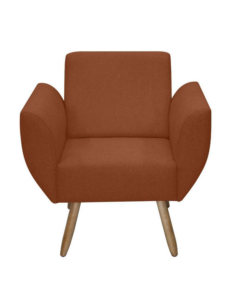 Poltrona Jolly Decorativa Em Tecido Boucle Com 1 Assento Terracota