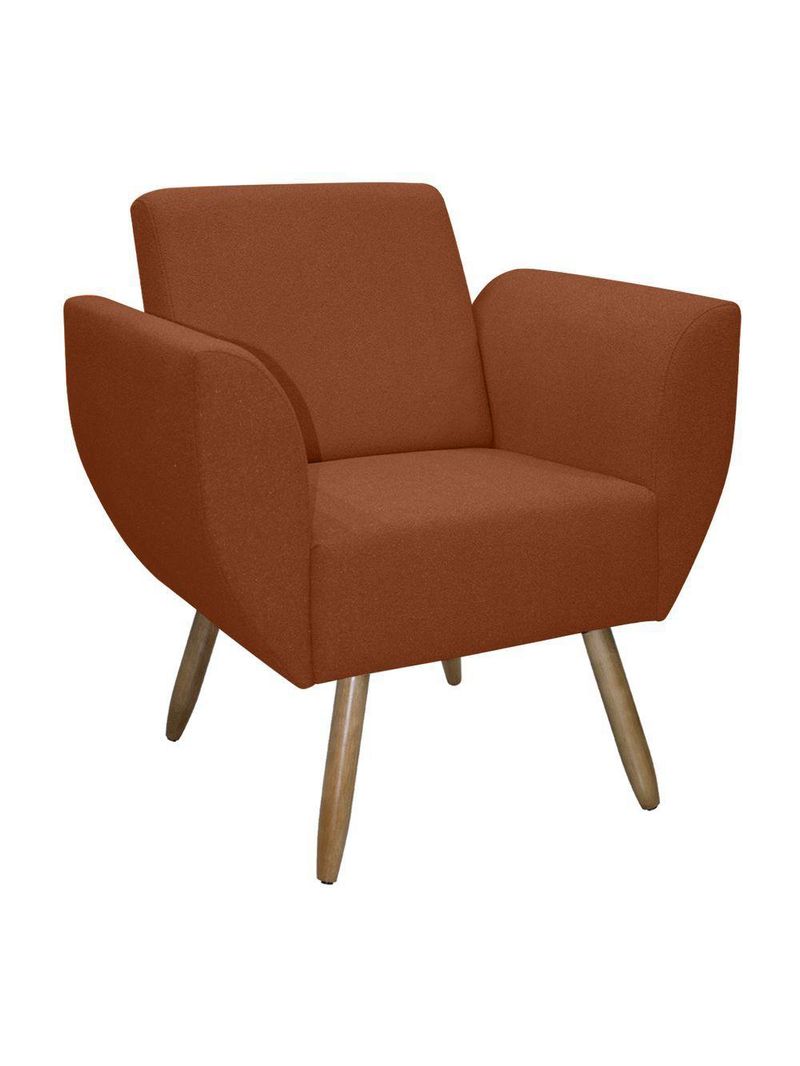 Poltrona Jolly Decorativa Em Tecido Boucle Com 1 Assento Terracota
