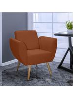 Poltrona Jolly Decorativa Em Tecido Boucle Com 1 Assento Terracota