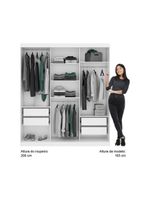 Guarda Roupa Casal 3 Portas 4 Gav Espelho Branco Carraro 1144