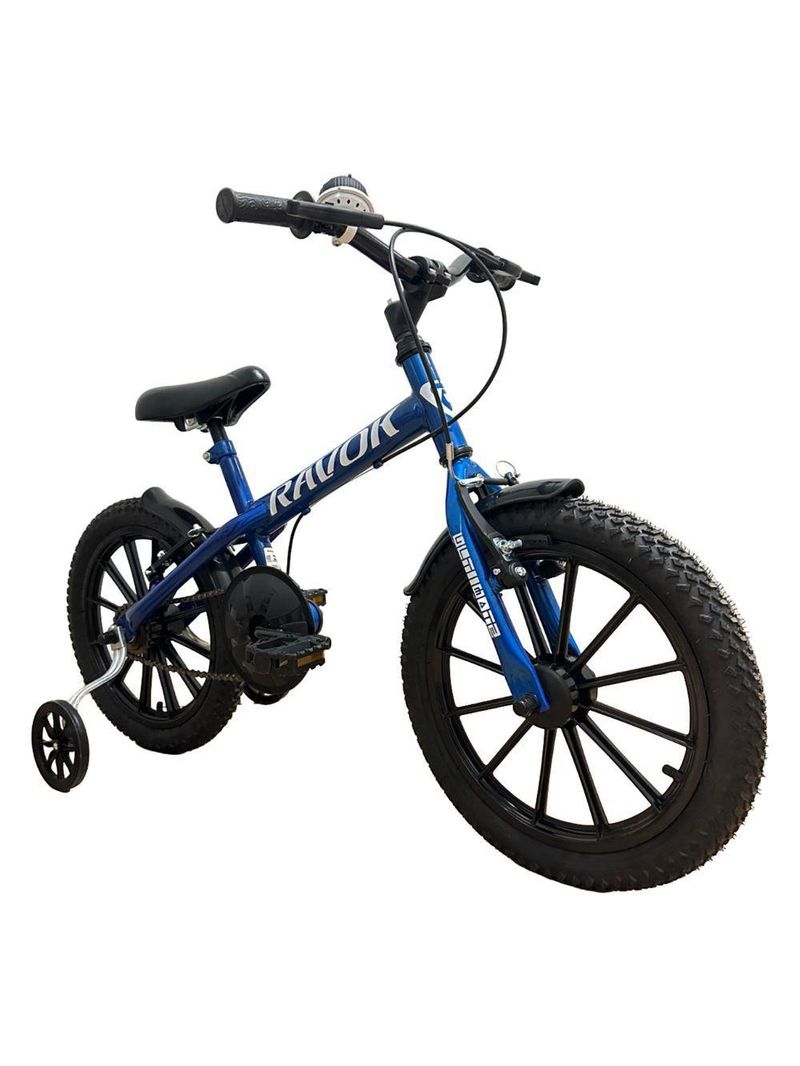Bicicleta Bike Infantil Aro 16 Ravok Com Rodinhas 3 A 7 Anos Azul