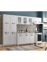 Cozinha de Aço Completa Telasul Star New Branco 3 Vidros Balcão para Pia