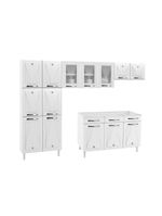 Cozinha de Aço Completa Telasul Star New Branco 3 Vidros Balcão para Pia