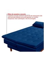 Sofá Cama Reclinável Santorini Veludo Confortável Base De Madeira Azul Marinho 171