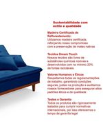 Sofá Cama Reclinável Santorini Veludo Confortável Base De Madeira Azul Marinho 171