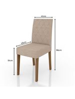 Conjunto Sala De Jantar Mesa Liz 6 Cadeiras Jade Poliman Carvalho Com Off White