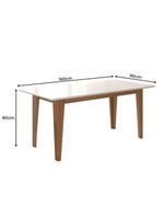 Conjunto Sala De Jantar Mesa Liz 6 Cadeiras Jade Poliman Carvalho Com Off White