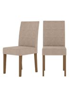 Conjunto Sala De Jantar Mesa Liz 6 Cadeiras Jade Poliman Carvalho Com Off White