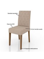 Conjunto Sala De Jantar Mesa Liz 6 Cadeiras Jade Poliman Carvalho Com Off White
