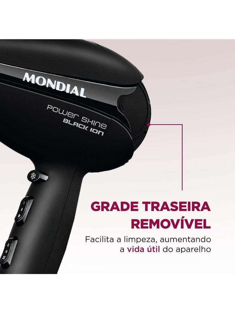 Secador De Cabelos Power Shine Black Sc-13 220v-preto