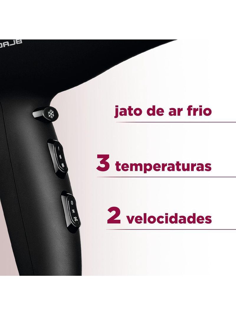 Secador De Cabelos Power Shine Black Sc-13 220v-preto