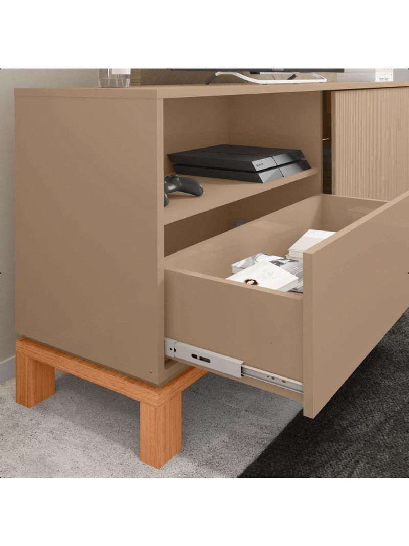 Bancada Rack Para Tv Até 55 Polegadas Jace Marrom Caemmun