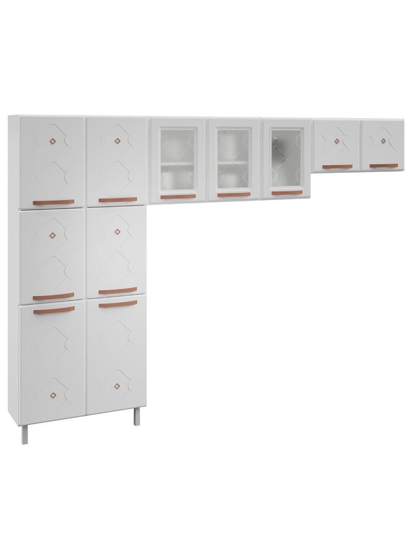 Cozinha Compacta Aço Telasul Mirage New 3vidros 3pçs Branco