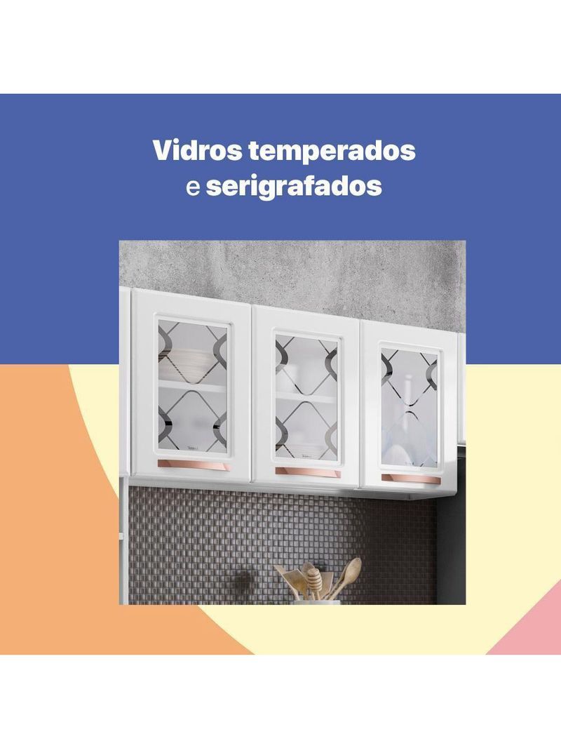 Cozinha Compacta Aço Telasul Mirage New 3vidros 3pçs Branco