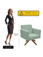 Poltrona Jade Aconchego Decor Tecido Boucle Base Giratória Verde