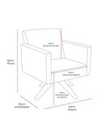 Poltrona Jade Aconchego Decor Tecido Boucle Base Giratória Verde