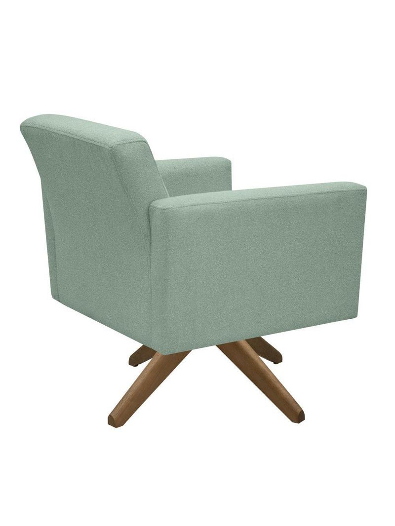 Poltrona Jade Aconchego Decor Tecido Boucle Base Giratória Verde