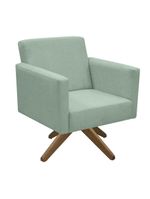 Poltrona Jade Aconchego Decor Tecido Boucle Base Giratória Verde