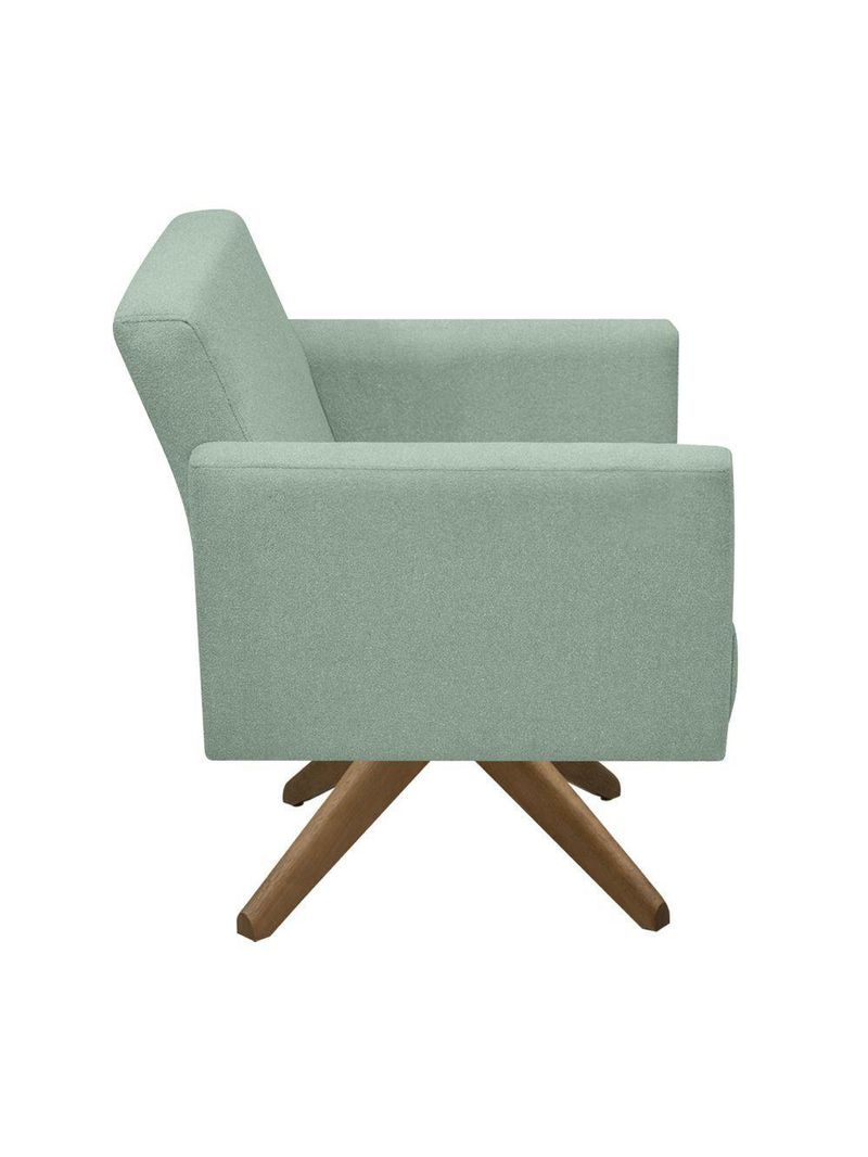 Poltrona Jade Aconchego Decor Tecido Boucle Base Giratória Verde