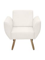 Poltrona Jolly Decorativa Em Tecido Boucle Com 1 Assento Branco