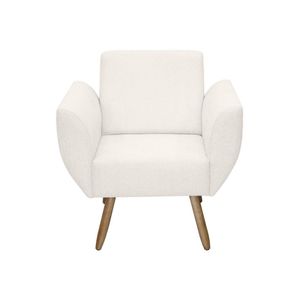 Poltrona Jolly Decorativa Em Tecido Boucle Com 1 Assento Branco