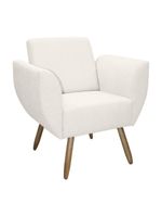 Poltrona Jolly Decorativa Em Tecido Boucle Com 1 Assento Branco