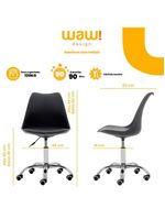 Cadeira Office Giratória Saarinen Com Altura Ajustável Para Escritório E Estudo Preta