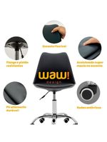 Cadeira Office Giratória Saarinen Com Altura Ajustável Para Escritório E Estudo Preta