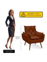 Poltrona Opala Conforto Decorativa Em Veludo Com Pés Palito Terracota