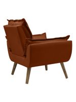 Poltrona Opala Conforto Decorativa Em Veludo Com Pés Palito Terracota