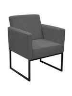 Poltrona Jade Conforto Aconchego Tecido Boucle Base Metálica Chumbo