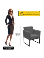 Poltrona Jade Conforto Aconchego Tecido Boucle Base Metálica Chumbo